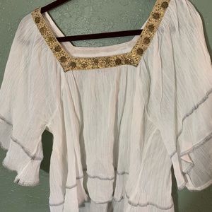 Free People white gauze top